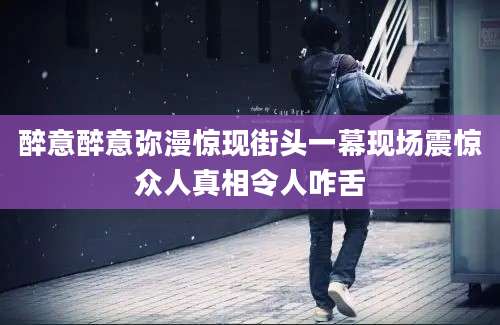 醉意醉意弥漫惊现街头一幕现场震惊众人真相令人咋舌