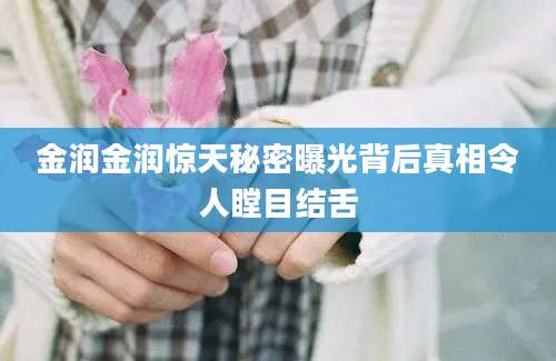 金润金润惊天秘密曝光背后真相令人瞠目结舌