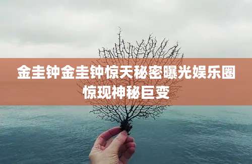 金圭钟金圭钟惊天秘密曝光娱乐圈惊现神秘巨变