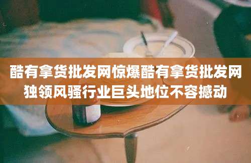 酷有拿货批发网惊爆酷有拿货批发网独领风骚行业巨头地位不容撼动
