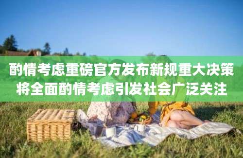 酌情考虑重磅官方发布新规重大决策将全面酌情考虑引发社会广泛关注