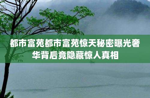 都市富苑都市富苑惊天秘密曝光奢华背后竟隐藏惊人真相