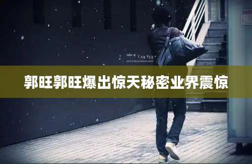 郭旺郭旺爆出惊天秘密业界震惊