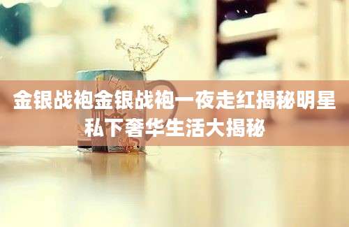 金银战袍金银战袍一夜走红揭秘明星私下奢华生活大揭秘