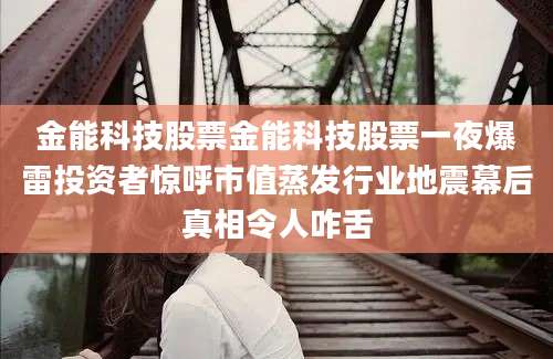 金能科技股票金能科技股票一夜爆雷投资者惊呼市值蒸发行业地震幕后真相令人咋舌
