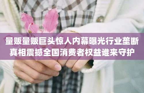 量贩量贩巨头惊人内幕曝光行业垄断真相震撼全国消费者权益谁来守护