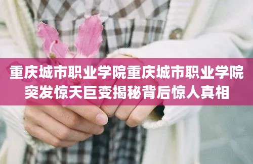重庆城市职业学院重庆城市职业学院突发惊天巨变揭秘背后惊人真相