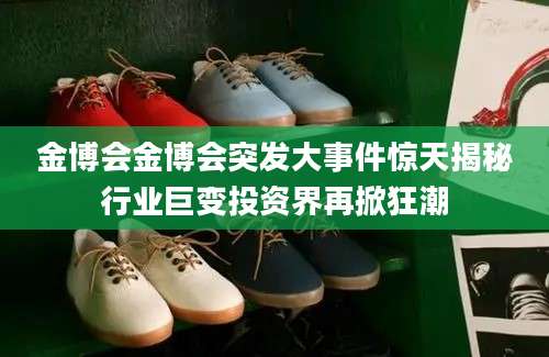 金博会金博会突发大事件惊天揭秘行业巨变投资界再掀狂潮