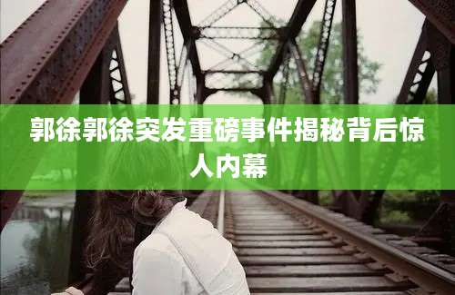 郭徐郭徐突发重磅事件揭秘背后惊人内幕