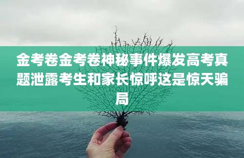 金考卷金考卷神秘事件爆发高考真题泄露考生和家长惊呼这是惊天骗局