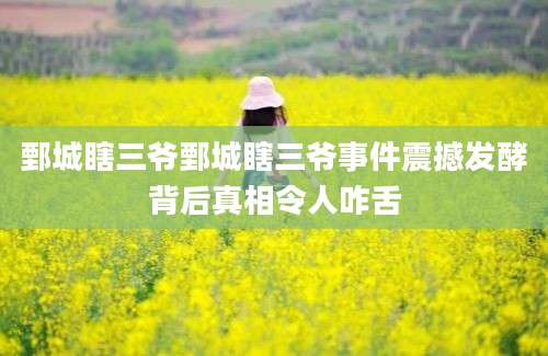 鄄城瞎三爷鄄城瞎三爷事件震撼发酵背后真相令人咋舌