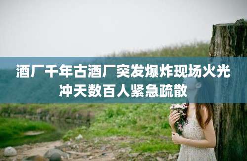 酒厂千年古酒厂突发爆炸现场火光冲天数百人紧急疏散