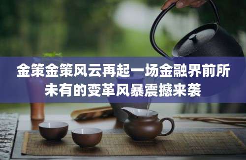 金策金策风云再起一场金融界前所未有的变革风暴震撼来袭
