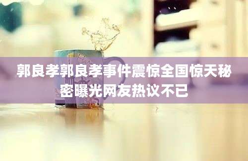 郭良孝郭良孝事件震惊全国惊天秘密曝光网友热议不已