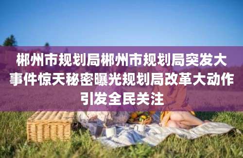 郴州市规划局郴州市规划局突发大事件惊天秘密曝光规划局改革大动作引发全民关注