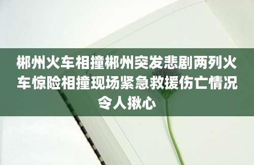 郴州火车相撞郴州突发悲剧两列火车惊险相撞现场紧急救援伤亡情况令人揪心