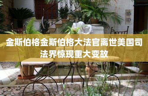 金斯伯格金斯伯格大法官离世美国司法界惊现重大变故