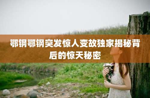 鄂钢鄂钢突发惊人变故独家揭秘背后的惊天秘密