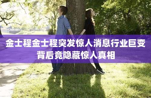金士程金士程突发惊人消息行业巨变背后竟隐藏惊人真相
