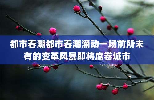 都市春潮都市春潮涌动一场前所未有的变革风暴即将席卷城市