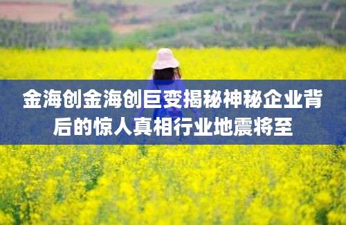 金海创金海创巨变揭秘神秘企业背后的惊人真相行业地震将至