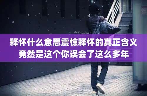 释怀什么意思震惊释怀的真正含义竟然是这个你误会了这么多年