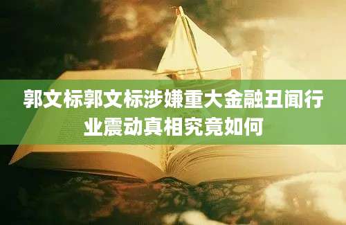郭文标郭文标涉嫌重大金融丑闻行业震动真相究竟如何