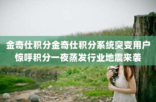 金奇仕积分金奇仕积分系统突变用户惊呼积分一夜蒸发行业地震来袭