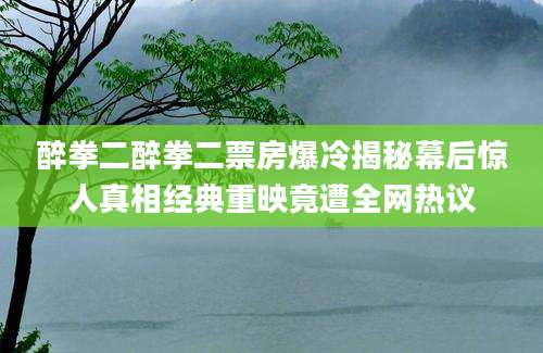醉拳二醉拳二票房爆冷揭秘幕后惊人真相经典重映竟遭全网热议