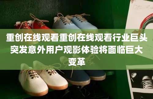 重创在线观看重创在线观看行业巨头突发意外用户观影体验将面临巨大变革