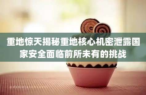 重地惊天揭秘重地核心机密泄露国家安全面临前所未有的挑战