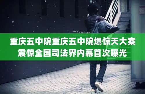 重庆五中院重庆五中院爆惊天大案震惊全国司法界内幕首次曝光