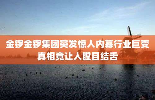 金锣金锣集团突发惊人内幕行业巨变真相竟让人瞠目结舌