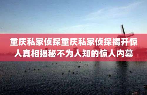 重庆私家侦探重庆私家侦探揭开惊人真相揭秘不为人知的惊人内幕