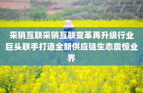 采销互联采销互联变革再升级行业巨头联手打造全新供应链生态震惊业界