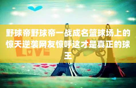 野球帝野球帝一战成名篮球场上的惊天逆袭网友惊呼这才是真正的球王