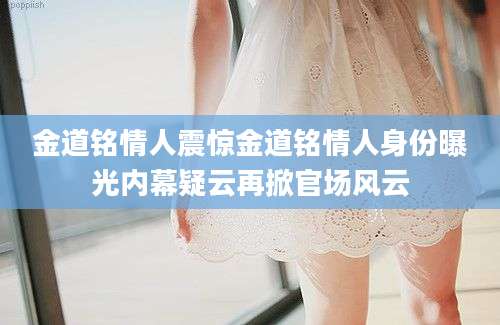 金道铭情人震惊金道铭情人身份曝光内幕疑云再掀官场风云