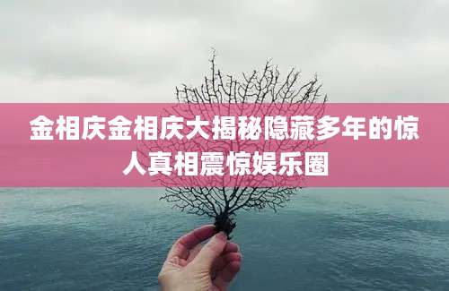 金相庆金相庆大揭秘隐藏多年的惊人真相震惊娱乐圈