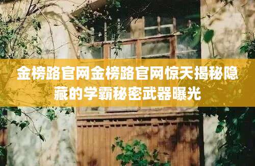 金榜路官网金榜路官网惊天揭秘隐藏的学霸秘密武器曝光