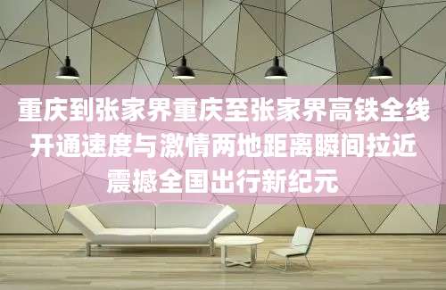 重庆到张家界重庆至张家界高铁全线开通速度与激情两地距离瞬间拉近震撼全国出行新纪元