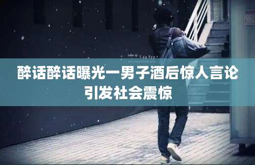 醉话醉话曝光一男子酒后惊人言论引发社会震惊