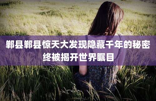 郸县郸县惊天大发现隐藏千年的秘密终被揭开世界瞩目