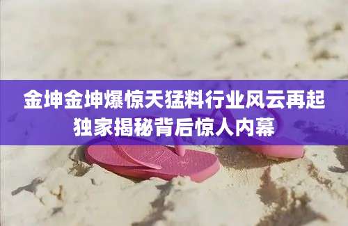 金坤金坤爆惊天猛料行业风云再起独家揭秘背后惊人内幕