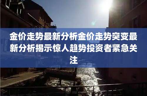 金价走势最新分析金价走势突变最新分析揭示惊人趋势投资者紧急关注
