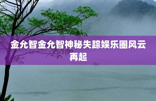 金允智金允智神秘失踪娱乐圈风云再起