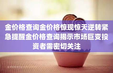金价格查询金价格惊现惊天逆转紧急提醒金价格查询揭示市场巨变投资者需密切关注