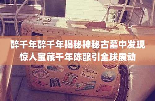 醉千年醉千年揭秘神秘古墓中发现惊人宝藏千年陈酿引全球震动