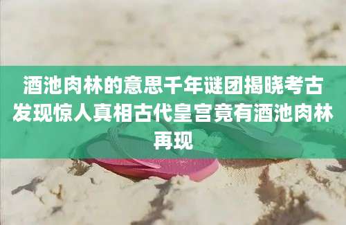 酒池肉林的意思千年谜团揭晓考古发现惊人真相古代皇宫竟有酒池肉林再现