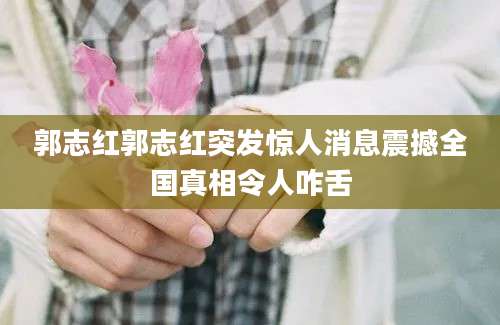 郭志红郭志红突发惊人消息震撼全国真相令人咋舌